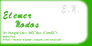 elemer modos business card